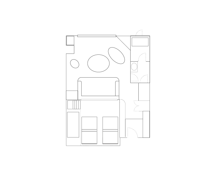 Grand Quad Room Twin Bed + Bunk Bed,Akane-no-Mori Type(Floor plan)
